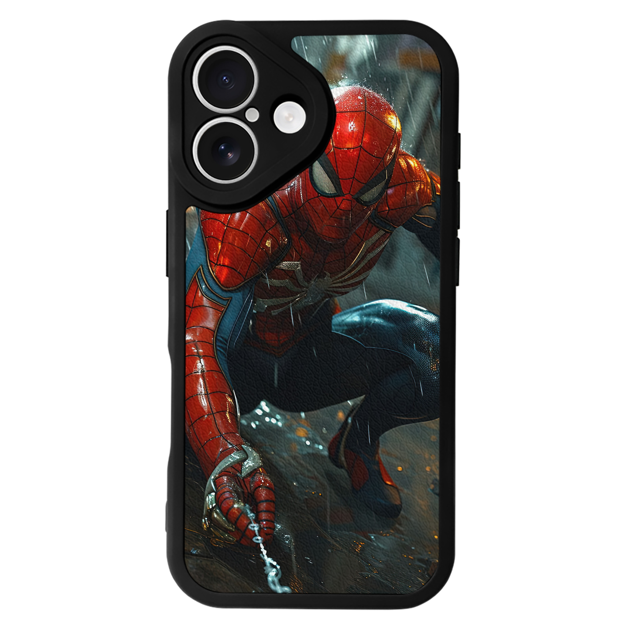 Spider Man スパイダーマン 【iPhone 16シリーズ対応】シリコンスマホケース（レザー調） 材質：シリコン